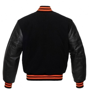 2025 logotipo personalizado impreso hombres calle estilo béisbol Varsity chaquetas uniforme deportivo con mangas de cuero para el invierno - Product Image 2