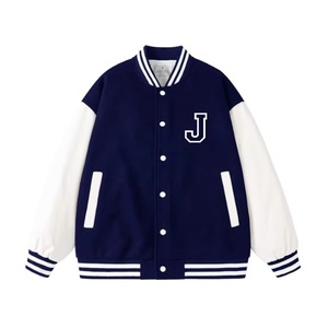 Nueva chaqueta universitaria unisex, estampado de texto de béisbol personalizado blanco, estilo Hip Hop, botón frontal bordado de concha de nailon para invierno - Product Image 4