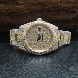 Lujo 41mm cuarzo Acero inoxidable reloj de negocios diamante probador Buged diamante Moissanite Hip Hop estilo helado vidrio de moda - Product Image 1