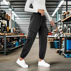 กางเกงจ็อกเกอร์ผู้ชายสั่งทำจากโรงงาน ผ้าโพลีเอสเตอร์/คอตตอนผสม เอวกลาง สไตล์ลำลอง กันน้ำ ระบายอากาศได้ดี ราคาดีที่สุด สีพื้นเข้ม - Product Image 2