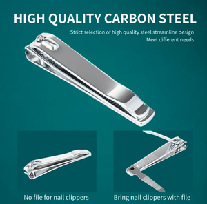 Gros outils de pédicure en acier au carbone grand coupe-ongles facile à façonner avec lime coupe-ongles d'orteil à bord droit pour les doigts - Product Image 5