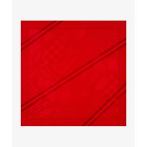 <b>Red</b> Silk Jacquard Striped Square <b>Scarf</b> - Product Image 1