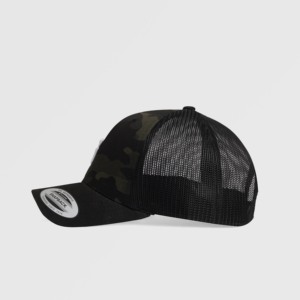 Gorra Trucker Negra de Camuflaje GA con Logotipo Serigrafiado y Patrón Bordado Personalizado, Tejido de Malla Formal para Uso Profesional - Product Image 2
