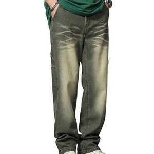 กางเกงยีนส์ขายาวสำหรับผู้ชายกางเกงยีนส์ขาตรงไซส์ใหญ่พิเศษมีรอยขาดรายละเอียดเสื้อผ้าใส่สบายผ่อนคลายดีไซน์ระบายอากาศได้ดี - Product Image 5