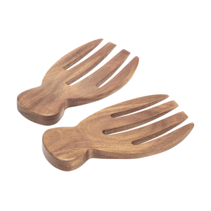 Tenedor para servir frutas de madera de nueva apariencia, cuchara de mano, servidor de ensalada de garra ecológica, arte, precio asequible y envío rápido - Product Image 1
