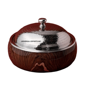 Stainless Steel Hammered Hotpot Shape Designer Luxury Eco-Friendly Dishwasher Safe 24cm Diameter Food Warmer Hot Casserole - Product Image 5