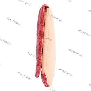 Fabriqué à la main ROSE ALL DAY nuptiale perlée pochette élégante rose et or sac à main de mariage pour les mariées - Product Image 3