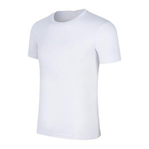 T-shirt publicitaire d'équipe à manches courtes en soie glacée à col rond, à séchage rapide, avec logo personnalisé OEM, broderie et impression - Product Image 1