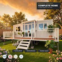 Maison préfabriquée modulaire extensible pour famille, 20ft 40ft, 2-3 chambres, solution clé en main prête à vivre avec salle de bain complète