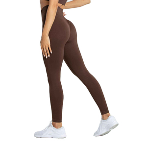 Pantalones de Yoga de cintura alta para mujer de alta calidad 2025, logotipo personalizado, sólida LICRA/poliéster, mallas transpirables de talla grande para gimnasio, venta al por mayor - Product Image 1