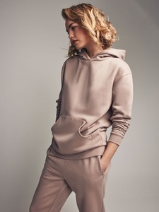 Sweat à capuche décontracté en polaire pour femme, manches longues, couleur unie, avec logo personnalisé, idéal pour l'hiver – Nouvelle collection très prisée - Product Image 4