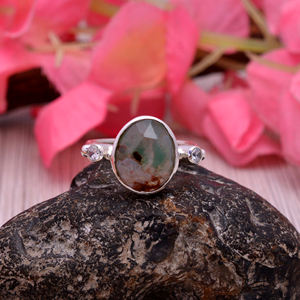 Christmas Gift 925 Sterling Silver Aquapraze 12x10mm Oval Uneven Gemstone Ring 3.32 Gms Handmade 925 Sterling Silver Finger Ring - Product Image 4
