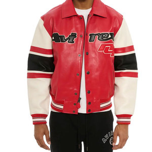 Avirex Vestes en cuir véritable respirantes Avirex pour hommes Logo personnalisé Conception grande taille Dernières vestes en cuir Avirex personnalisées - Product Image 3