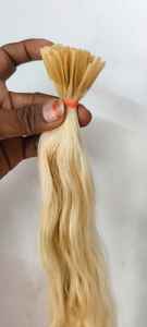 100% extensions de cheveux humains naturels 24 pouces pointe plate 100 brins de couleur naturelle Source originale - Product Image 3