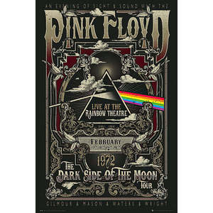 <b>Pink</b> Floyd Art Deco Poster Live at the Rainbow Theatre London Black <b>Frame</b> for Wall Decor - Product Image 1