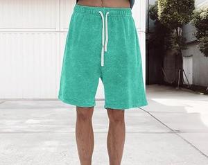 Acid Wash <b>Baggy</b> Casual Drawstring <b>Shorts</b> Sportswear Breathable Gym Custom Athletic <b>Men</b> Acid Stone Wash Sun Faded <b>Shorts</b> - Product Image 3