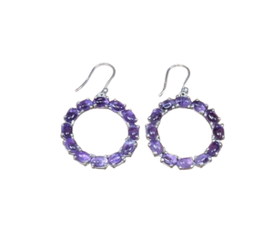 925 boucles d'oreilles classiques en argent massif bijoux pour femmes 925 argent Sterling améthyste pierres précieuses Style Boho boucles d'oreilles faites à la main cadeau - Product Image 1