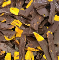 Gedroogde sinaasappelschijfjes met chocoladeafwerking, geïnspireerd op gedroogd fruit en gevriesdroogd fruit, snack-innovatie