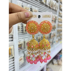 Pendientes de joyería fina cristiana de la India Étnico Egipto Joyería india para mujer Pendientes de tuerca Pendientes bohemios clásicos Jhumka - Product Image 1