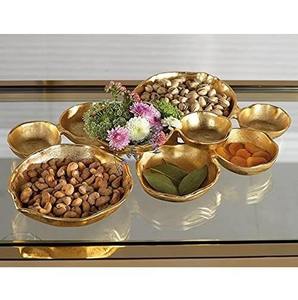 Nuevo Juego de 9 Cuencos Decorativos de Metal Dorado para el Hogar y Mesa de Boda, para Servir Frutos Secos, Dátiles y Aperitivos - Product Image 3