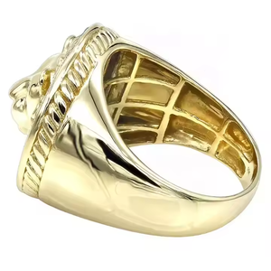 Bague en acier inoxydable avec tête de lion et moissanite, design adorable, unisexe, pour fiançailles et soirée - Product Image 2