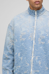 Chaqueta vaquera Vintage para hombre totalmente desgastada de tendencia superior Otoño Invierno Chenille personalizado bordado frente impermeable Forro de lana - Product Image 6