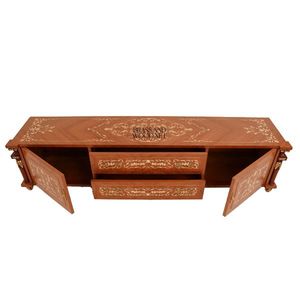 Mueble de TV Clásico de Madera de Lujo con Detalles de Incrustaciones Hechas a Mano - Product Image 4