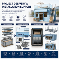 Cafetería Modular en Contenedor con Terraza en el Techo, Cafetería Portátil Prefabricada para Centros Comerciales y Parques, Proyectos Comerciales al Aire Libre