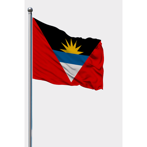 Custom World <b>Flag</b> with Digital Printing Aluminum <b>Pole</b> & Pennant Style-Antigua and Barbuda - Product Image 1