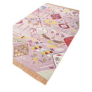 Alfombras Anudadas a Mano de Lana y Seda de Bambú con Patrón Geométrico Manchaha, Rosa y Morado para Uso Doméstico-Les-2629 - Product Image 2