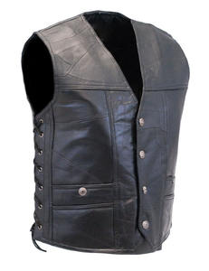 Vestes en cuir de buffle de style vintage personnalisées à la mode couleur noire gilets d'hiver chauds poche boutonnée vêtements d'extérieur respirants - Product Image 1