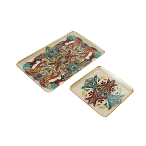 Plateau de service en métal de finition émaillée au design élégant de style unique pour hôtels restaurants maison cuisine autres événements à bas prix - Product Image 6