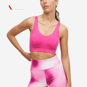 Sujetador deportivo sin tirantes sin costuras, Copa triangular transpirable de secado rápido, Yoga, correr, entrenamiento de gimnasia, lazo de encaje tejido, decoración sólida sin cables - Product Image 2