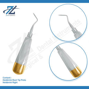 Heidbrink Right Root Tip Picks Alemán Elevadores dentales de acero inoxidable de alta calidad Fabricante de Instrumentos dentales Pakistán - Product Image 3