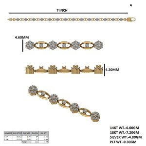 Bracelet tennis en or 14 carats avec moissanite et diamant Charme de luxe durable pour les consommateurs modernes - Product Image 5