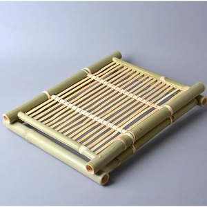 Plateau tissé en bambou fait à la main, style japonais naturel, plateau de service en bambou - Product Image 2