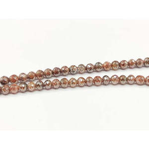 Perles de diamant rondes facettées rouges naturelles 3,5-4,5 mm, brins de 16 pouces, diamants en vrac - Product Image 3
