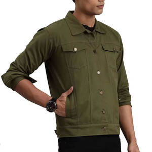 Poche zippée Look élégant hommes Denim jean veste coton fait tissu haute rue porter hommes Denim veste - Product Image 5