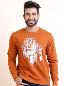 Sudadera de manga larga de punto de bucle estampado de alta calidad para hombres Ropa diaria duradera cómoda para el color óxido para todos para el invierno - Product Image 2