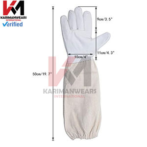 Gants d'apiculture professionnels en cuir de chèvre durable, ventilés, avec manchons de protection pour les bras, longs gants d'apiculteur – Offre spéciale - Product Image 2