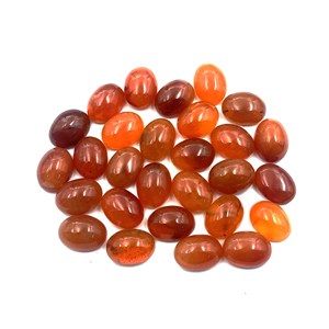 10 pièces naturel Orange cornaline en vrac 12X16mm ovale Cabochon haute cristal perle bijoux accessoires IGI certifié 103 CT couleur jouer - Product Image 1