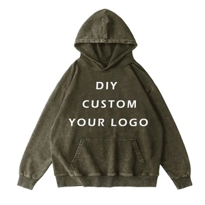 Sudadera con capucha de manga larga para hombre, informal, personaliza tu logotipo, deporte, lavado con ácido, con capucha, Jogging, ropa Unisex Vintage, novedad de 2025 - Product Image 1