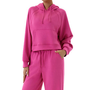 Venta caliente Mujeres Sudadera con capucha Trajes de entrenamiento Manga larga Zip up Crop Top Sudadera con capucha Mujeres Sudadera con capucha personalizada con Nurak en 2025 - Product Image 4