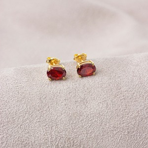 ต่างหูเงินแท้ 925 ชุบทอง ประดับพลอยโกเมน สไตล์โบฮีเมียน งานแฮนด์เมด ของขวัญสำหรับงานปาร์ตี้ - Product Image 3