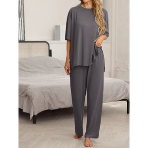 ชุดเสื้อผ้าเล่นโยคะ2ชิ้นเปิดไหล่ของผู้หญิงกางเกงฟิตเนสเลคกิ้งออกกำลังกายกระชับสะโพกของผู้หญิงแขนสั้น - Product Image 3