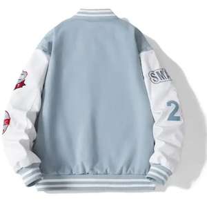 Hot Selling Men's <b>Winter</b> <b>Fleece</b> Baseball Varsity Jackets Letterman Jacket with Embroidery Patch Streetwear Wholesale - Product Image 4