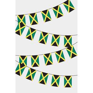 Guirnalda de Banderines con Diseño Rectangular de la Bandera de Jamaica, Impresión Digital - Product Image 1