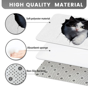 Custom Printed Absorbent <b>Bathroom</b> Rug <b>Set</b> for <b>Bathroom</b> Non-Slip Shower Curtain Bath <b>Mat</b> - Product Image 4