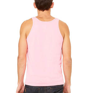 เสื้อกล้ามสำหรับผู้ชายผ้าคอตตอน100% สำหรับยิมเสื้อไม่มีโครงสำหรับผู้ชายสีชมพู - Product Image 2