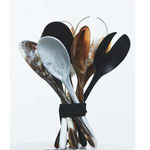 Elegant Wood Handle Salad Server Set with Crystal Clear Design Eco-Friendly for Home Restaurant Dining & <b>Gifting</b> - Product Image 4